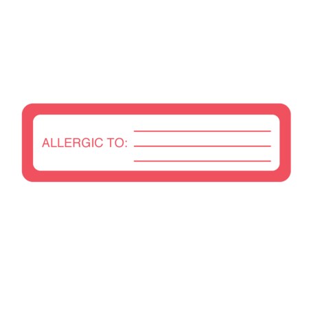 Nevs Allergic To 7/8" x 3" White w/Red N-0138